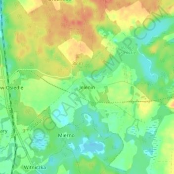 Topografische Karte Gellen, Höhe, Relief