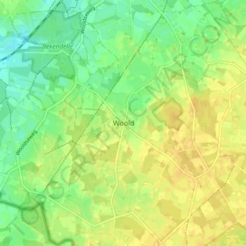 Topografische Karte Woold, Höhe, Relief