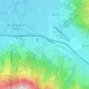 Topografische Karte Almdorf, Höhe, Relief