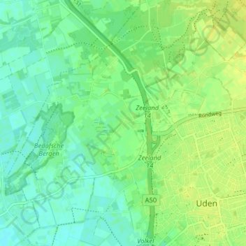 Topografische Karte Loo, Höhe, Relief