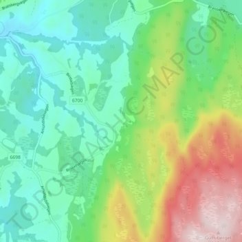 Topografische Karte Bostad, Höhe, Relief