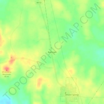 Topografische Karte Barringer, Höhe, Relief