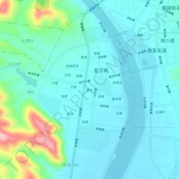 Topografische Karte 薛庄, Höhe, Relief