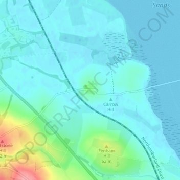 Topografische Karte Beal, Höhe, Relief