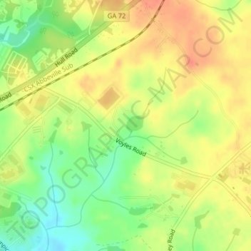 Topografische Karte Dupont Dam, Höhe, Relief