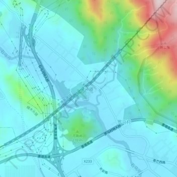 Topografische Karte 马滩, Höhe, Relief