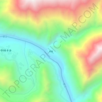 Topografische Karte 拉拢村, Höhe, Relief