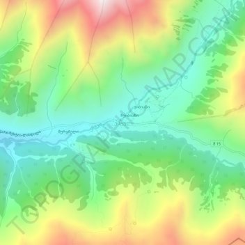 Topografische Karte Uschguli, Höhe, Relief