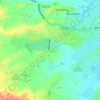 Topografische Karte Durleigh, Höhe, Relief