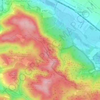 Topografische Karte Marienkäfer, Höhe, Relief