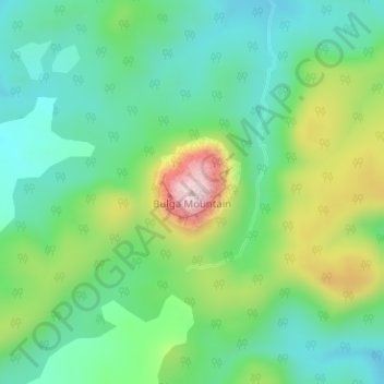 Topografische Karte Bulga Mountain, Höhe, Relief