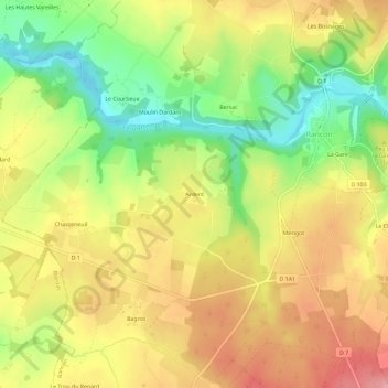 Topografische Karte Ardent, Höhe, Relief