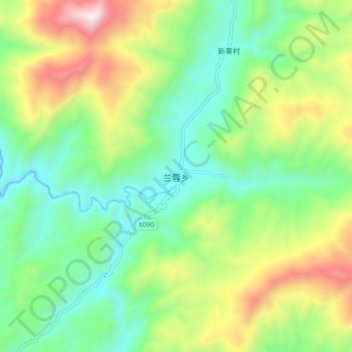 Topografische Karte 兰蓉乡, Höhe, Relief