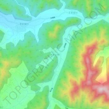 Topografische Karte 罗家台村, Höhe, Relief