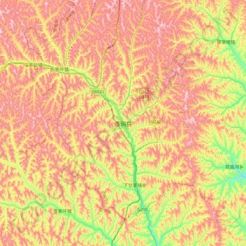 Topografische Karte 清涧县, Höhe, Relief