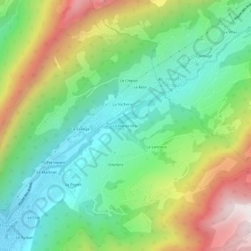 Topografische Karte La Maisondraz, Höhe, Relief