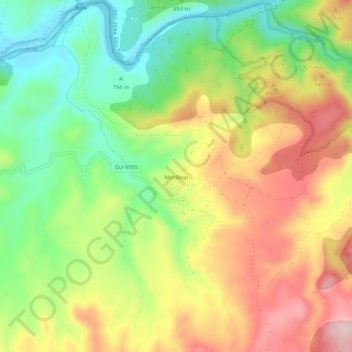 Topografische Karte Morillejo, Höhe, Relief