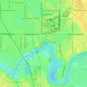 Topografische Karte Altos Verdes, Höhe, Relief