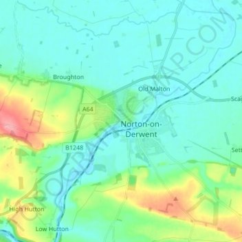 Topografische Karte Malton, Höhe, Relief