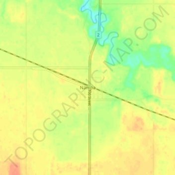 Topografische Karte Nampa, Höhe, Relief