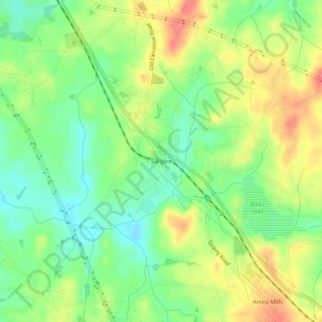 Topografische Karte Sargent, Höhe, Relief