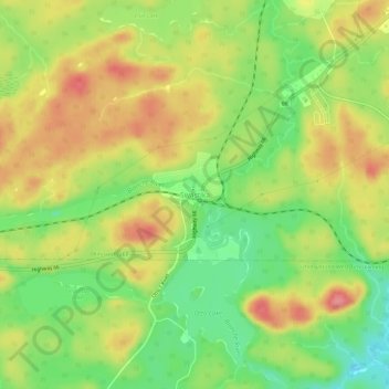 Topografische Karte Swastika, Höhe, Relief