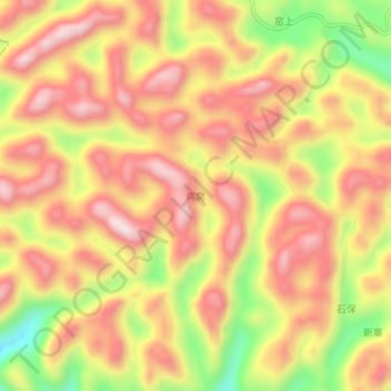 Topografische Karte 鸡窝, Höhe, Relief