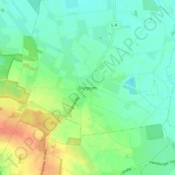 Topografische Karte Dörpum, Höhe, Relief