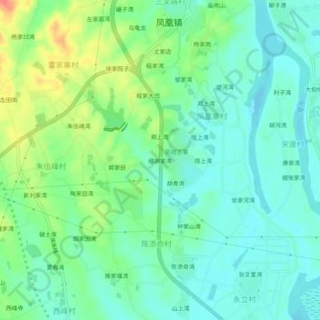 Topografische Karte 细胡家湾, Höhe, Relief