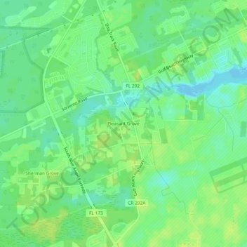 Topografische Karte Pleasant Grove, Höhe, Relief