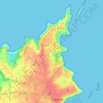 Topografische Karte La Basse Cancale, Höhe, Relief