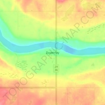 Topografische Karte Duvernay, Höhe, Relief