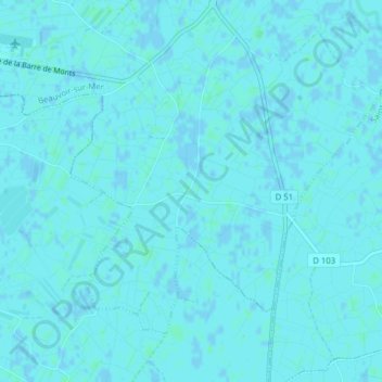 Topografische Karte Le Cabot, Höhe, Relief