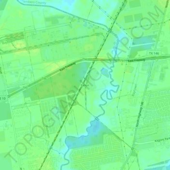 Topografische Karte Eldon, Höhe, Relief