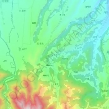 Topografische Karte 民主村, Höhe, Relief
