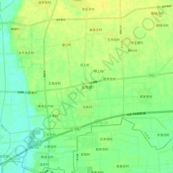 Topografische Karte 北务镇, Höhe, Relief