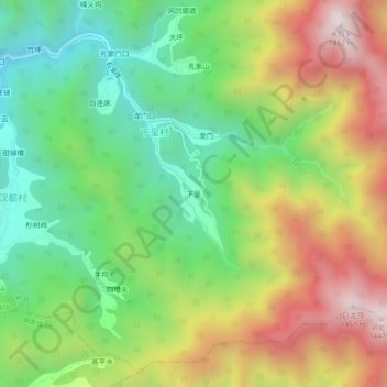 Topografische Karte 下呈, Höhe, Relief