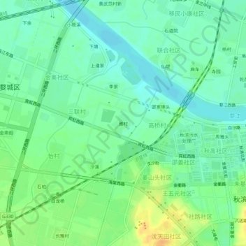 Topografische Karte 雅村, Höhe, Relief
