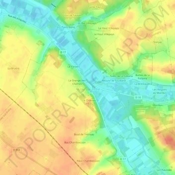 Topografische Karte Le Bourg, Höhe, Relief