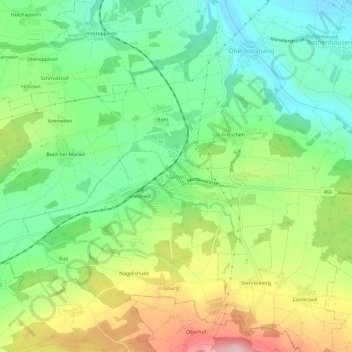 Topografische Karte Märwil, Höhe, Relief