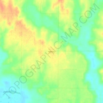 Topografische Karte Bentley, Höhe, Relief