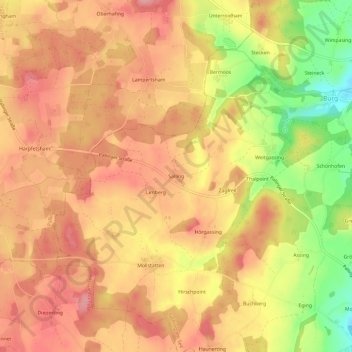 Topografische Karte Salling, Höhe, Relief