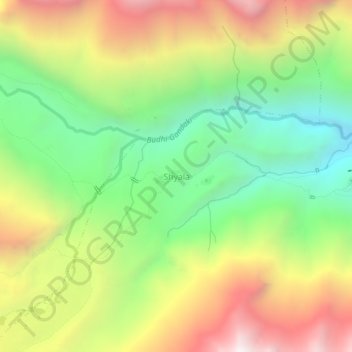 Topografische Karte Shyala, Höhe, Relief