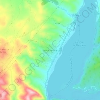 Topografische Karte Lago de Barasona, Höhe, Relief