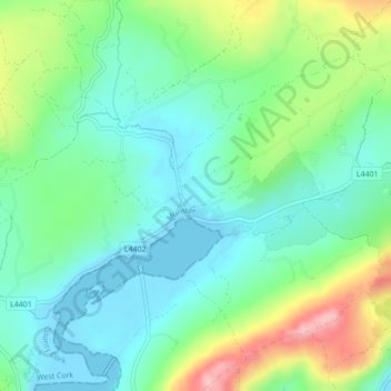 Topografische Karte Ballyvoye, Höhe, Relief
