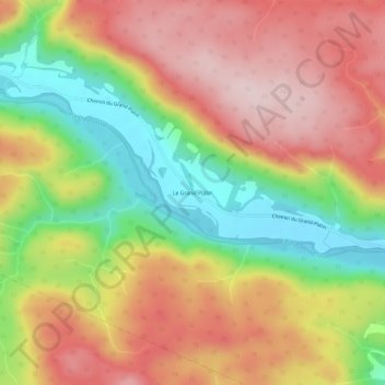 Topografische Karte Le Grand-Platin, Höhe, Relief