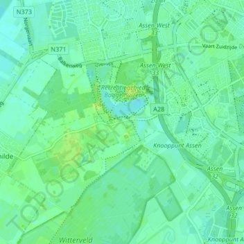 Topografische Karte Witten, Höhe, Relief