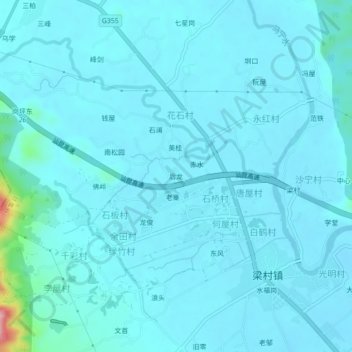 Topografische Karte 后龙, Höhe, Relief