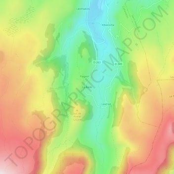 Topografische Karte La Bade, Höhe, Relief