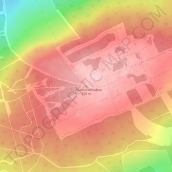 Topografische Karte Cashlaundrumlahan, Höhe, Relief